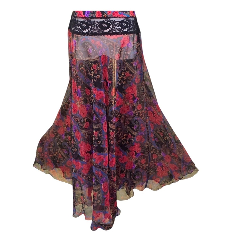 Victoria's Secret vintage 90Maxi Dress Womens M Multicolor ‎ Floral Paisley Lace - Picture 16 of 16